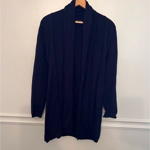 Zara knit open front long cardigan Navy blue Size M capsule office‎ casual